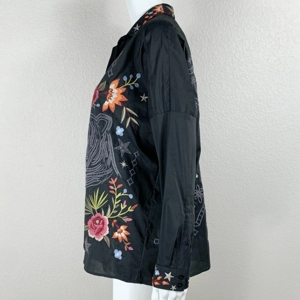 Johnny Was heavily embroidered omega shirt (oversized) NWT RARE - Picture 7 of 16